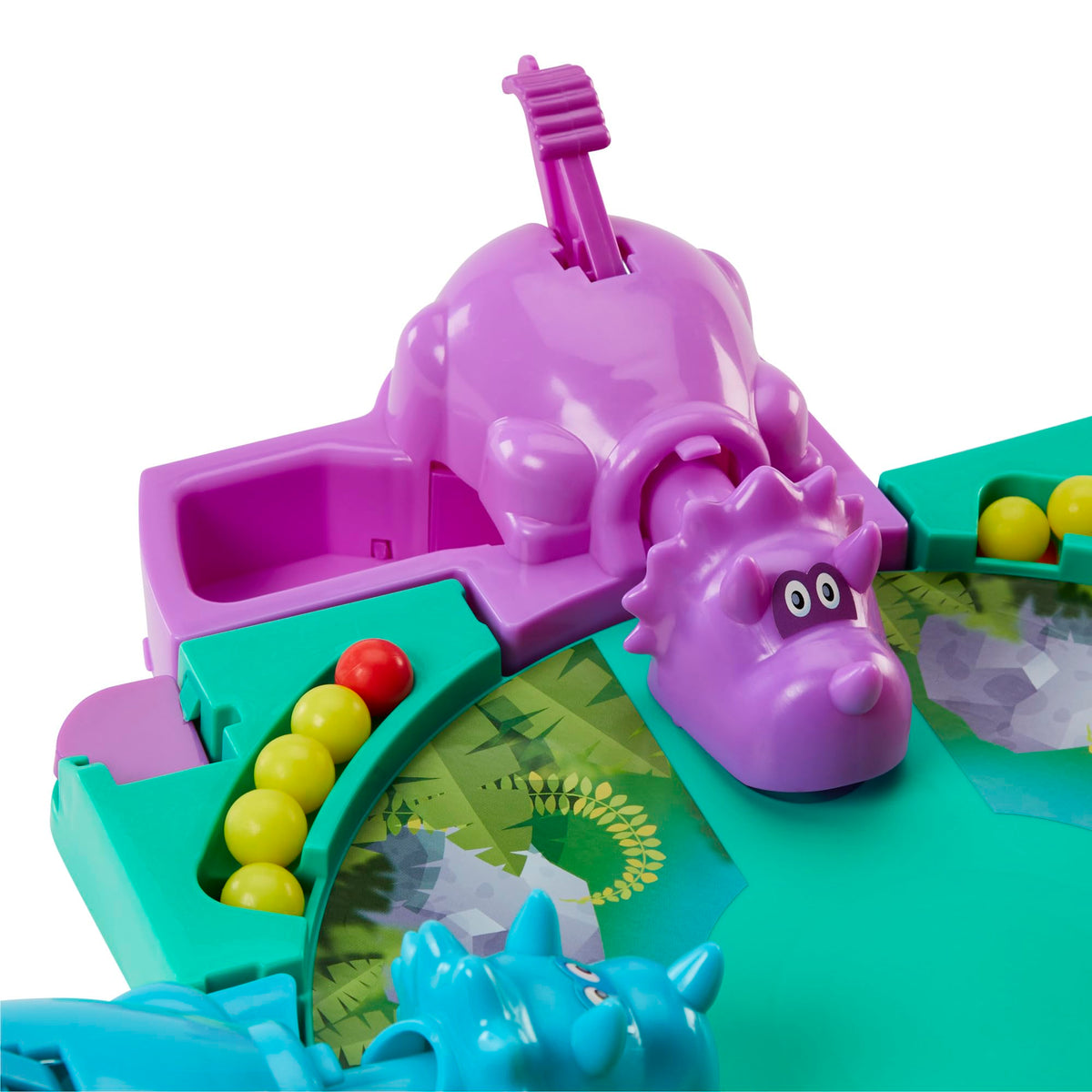 Hasbro Hungry Hungry Hippos Dino Edition: game board setup supports quick-start play.
