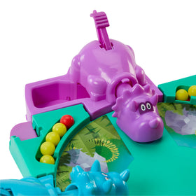 Hasbro Hungry Hungry Hippos Dino Edition: game board setup supports quick-start play.