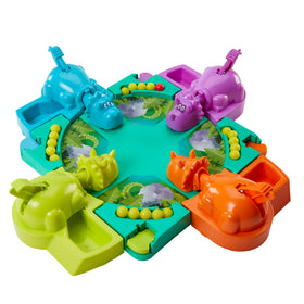 Hasbro Hungry Hungry Hippos Dino Edition: preschool-friendly setup for easy starts.
