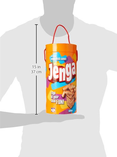 Hasbro Jenga top block placement highlighting quick setup and alignment