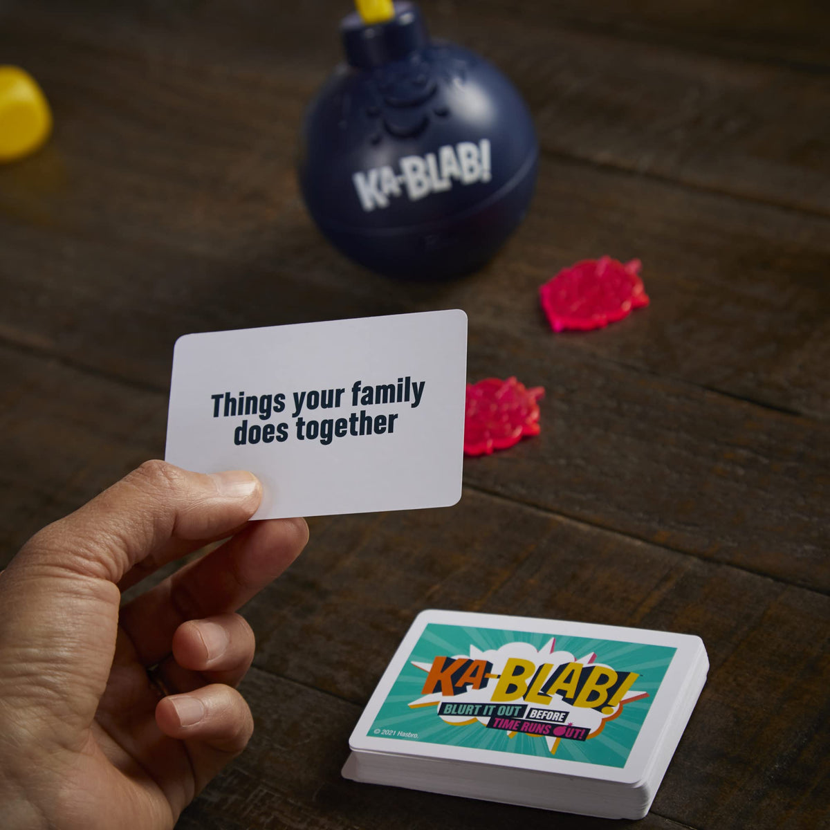 Hasbro Ka-Blab! 2-6 players enjoy a lively family game night.