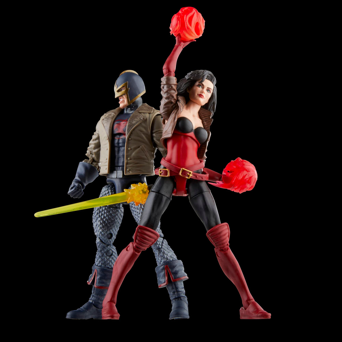 Includes seven accessories for Black Knight and Sersi figures.