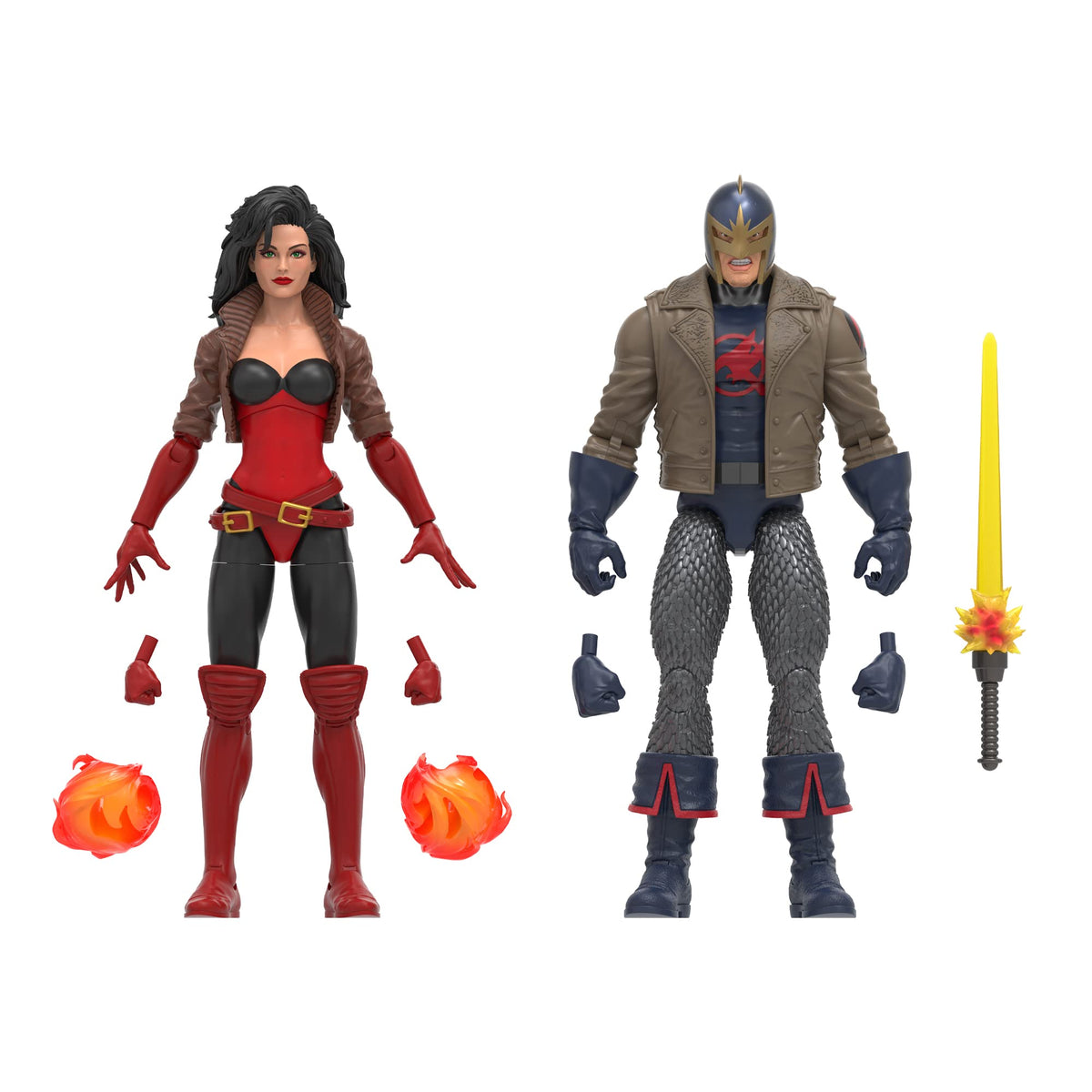 Hasbro Marvel Legends Black Knight Sersi set, front view, ideal for display and collection.