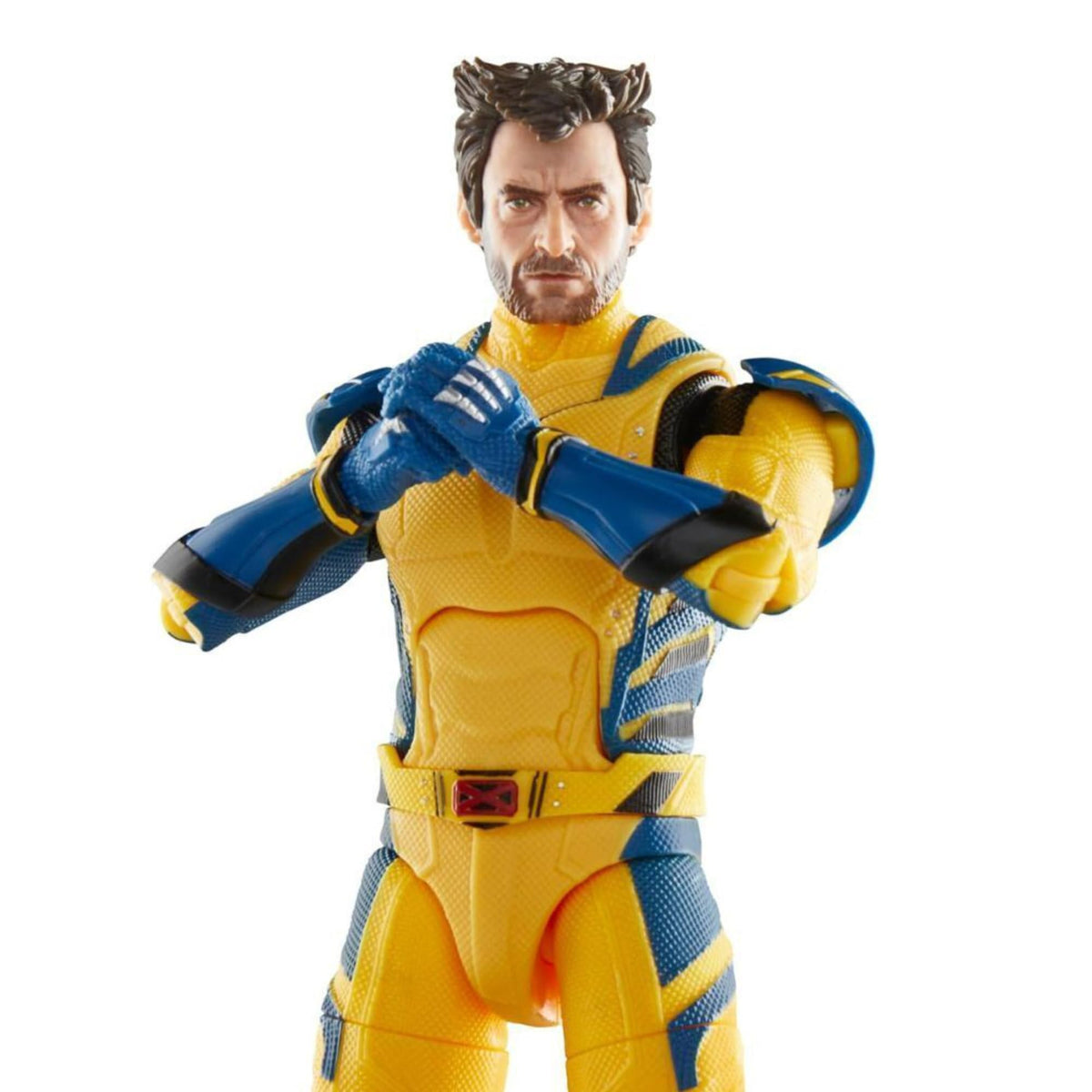 Hasbro Marvel Legends Deadpool and Wolverine figures in action-ready pose for shelf display