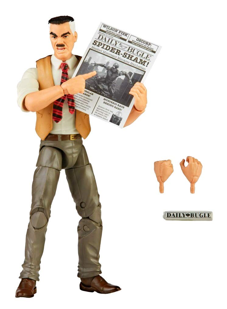 Hasbro Marvel Legends J. Jonah Jameson figure, front view, ideal for display and collection