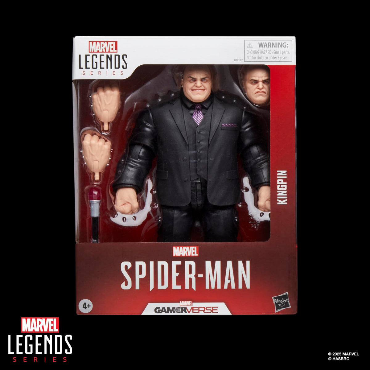 Hasbro Marvel Legends Kingpin, side view highlighting game-inspired deco for collectors.