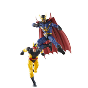 Hasbro Marvel Legends Nighthawk pose for dynamic display on a shelf.