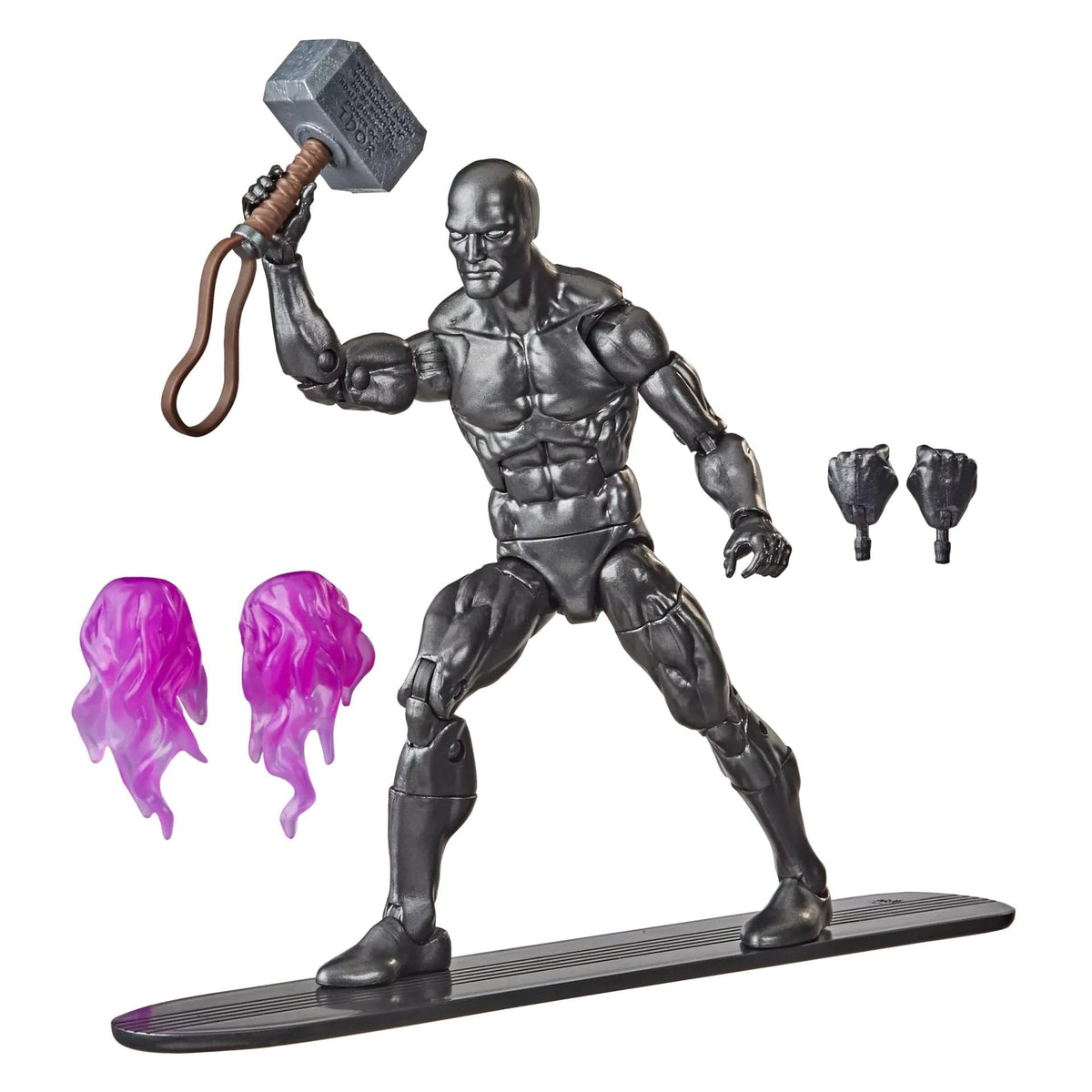 Hasbro Marvel Legends Silver Surfer articulation close-up for poseability and detail