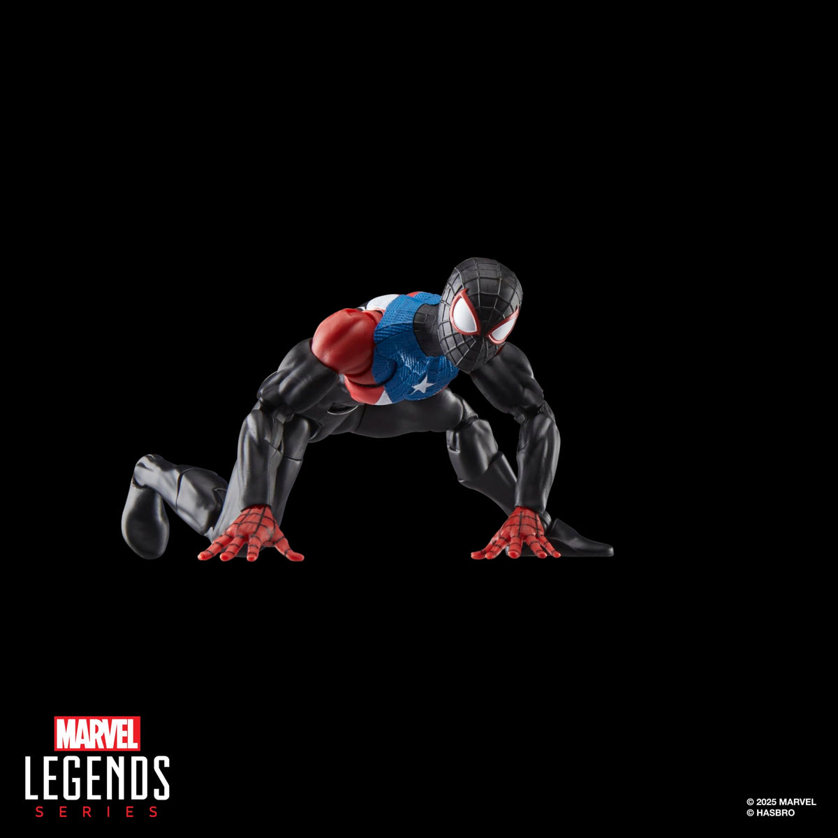 Window box packaging keeps the Marvel Legends Miles Morales figure collection-ready.