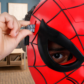 Hasbro Marvel Spider-Man Glow FX Mask side view showcases the classic deco.