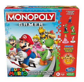 Hasbro Monopoly Gamer Super Mario board with character tokens for family play.