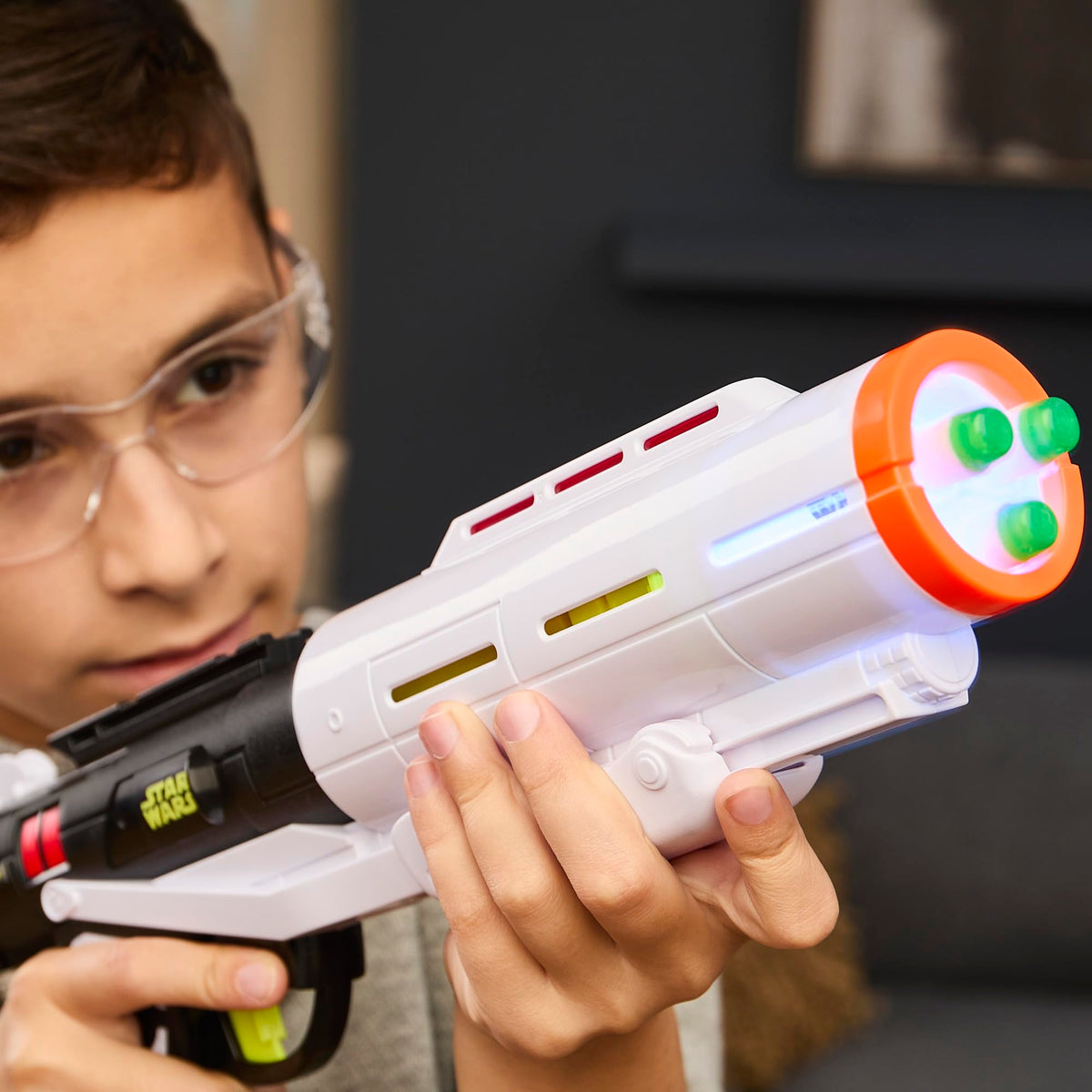 Hasbro GlowStrike darts glow in the dark for night play