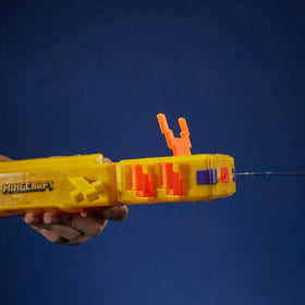 Hasbro Nerf Super Soaker Minecraft Axolotl Water Blaster rear tank view for durability