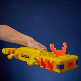 Hasbro Nerf Super Soaker Minecraft Axolotl Water Blaster outdoors scene for active games