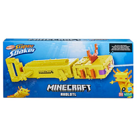 Hasbro Nerf Super Soaker Minecraft Axolotl Water Blaster side design for immersive outdoor play