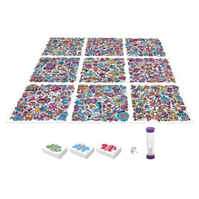 Hasbro Pictureka! die and timer gear up the race against the clock for players.