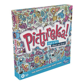 Hasbro Pictureka! mission cards spread for blue, red, and green challenges.