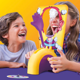 Hasbro Pie Face Game mask ready for the surprise moment