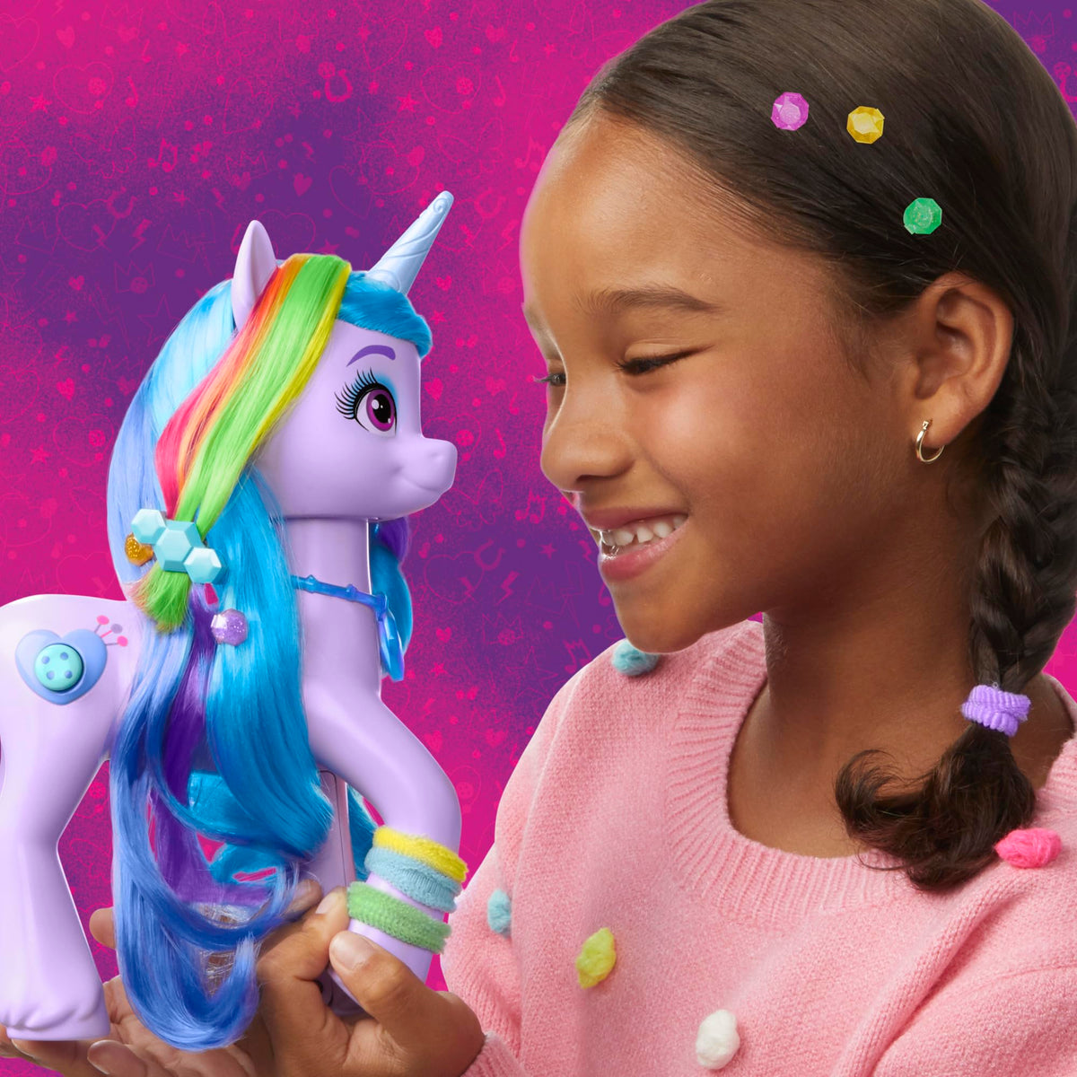 Hasbro rainbow accessories set includes clips, ribbons, and tools for creative looks