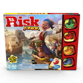 Hasbro Risk Jr pirate board and ships for kid-friendly strategic adventure.