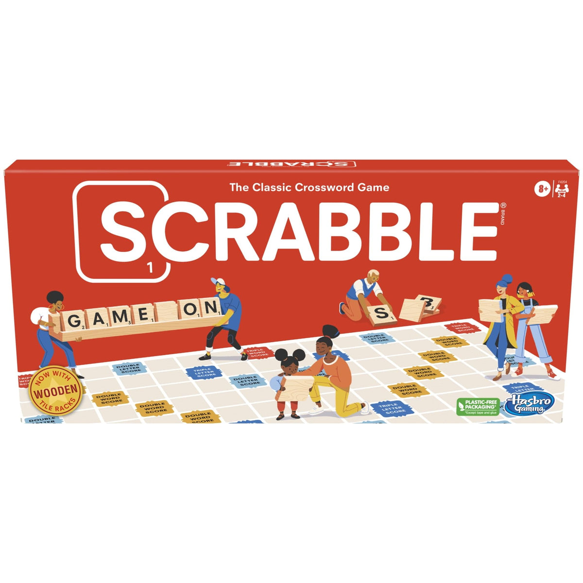 Hasbro Scrabble ages 8 and up shown for classroom and family use.