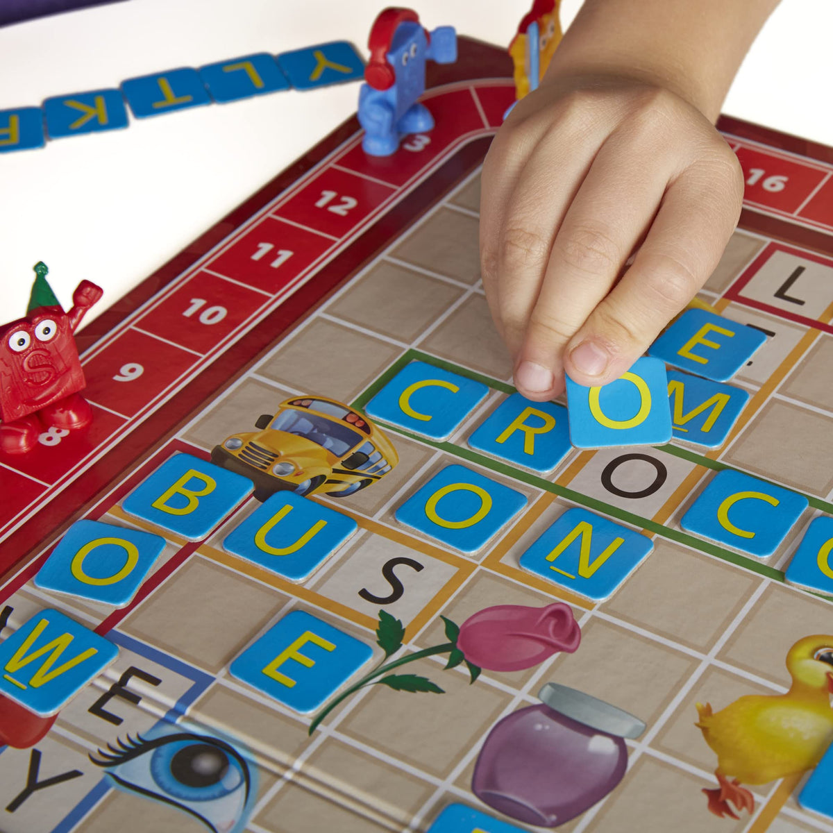 Hasbro Scrabble Junior advanced level invites independent word creation.