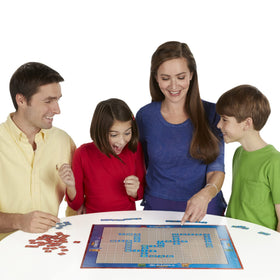 Hasbro Scrabble Junior supports 2-4 players for shared family fun.