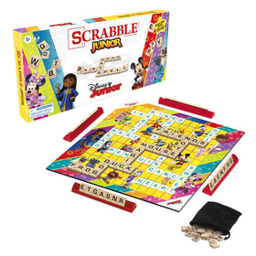 Hasbro Scrabble Junior letter tiles visualize letters for matching and building words.