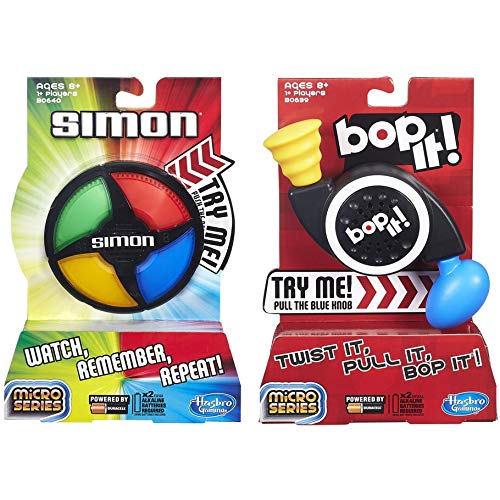 Hasbro Simon Micro Series Game bundle cover—compact handheld play on the go.