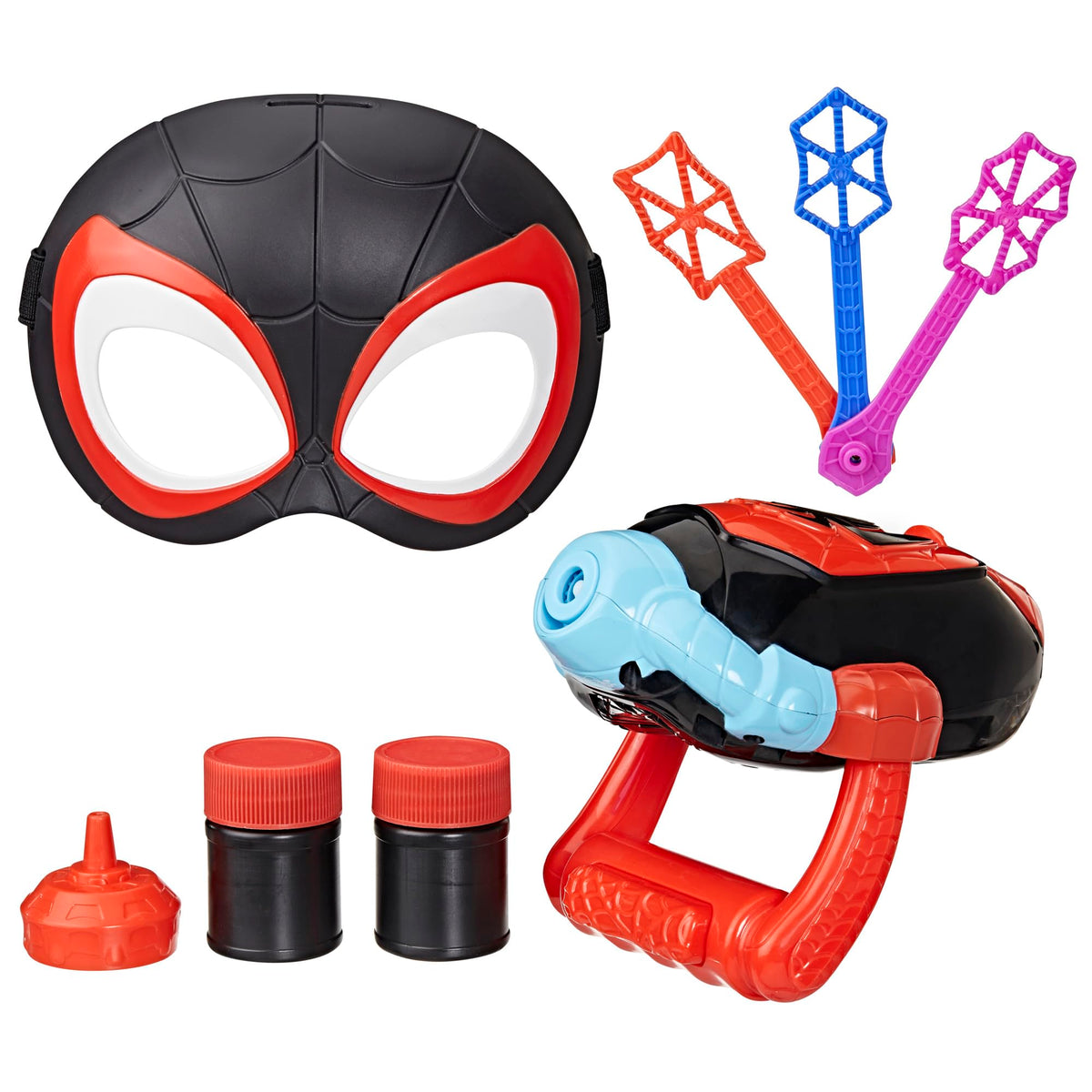 Hasbro Spidey Miles Morales Bubble Slinger playset in action.