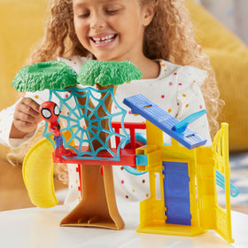 Hasbro Spidey Playground Playset folding feature makes storage quick and tidy.