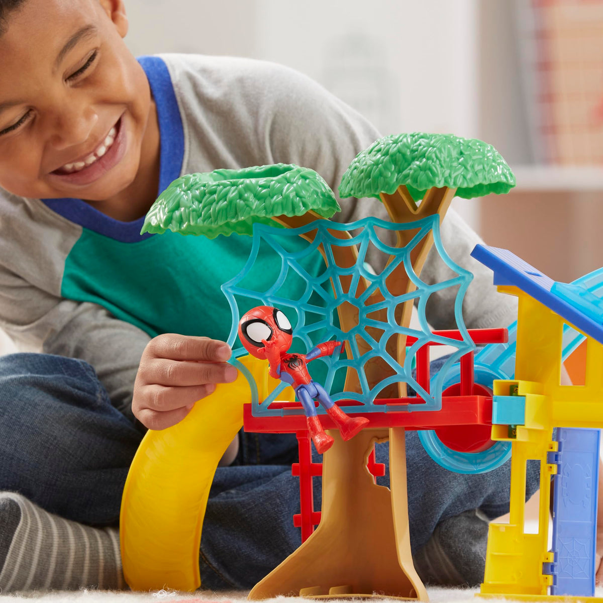 Hasbro Spidey Playground Playset web jail encourages imaginative capture and rescue play.
