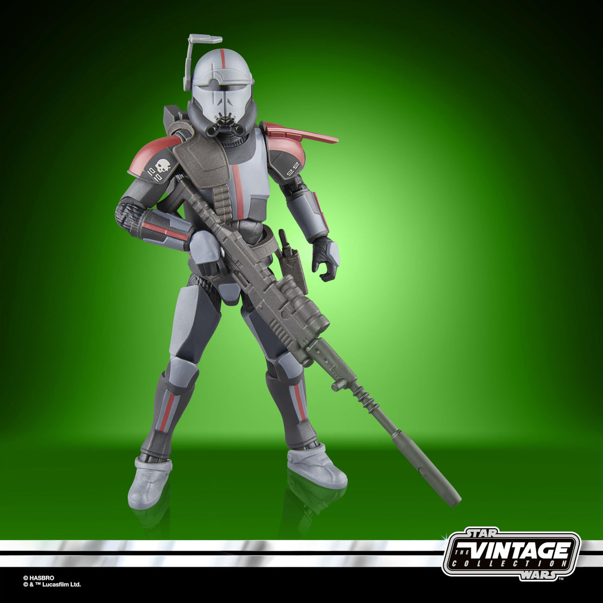 Hasbro Star Wars Crosshair figure with stand, easy tabletop display.