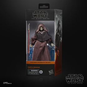 Hasbro Darth Sidious figure diorama-ready for Star Wars shelf.