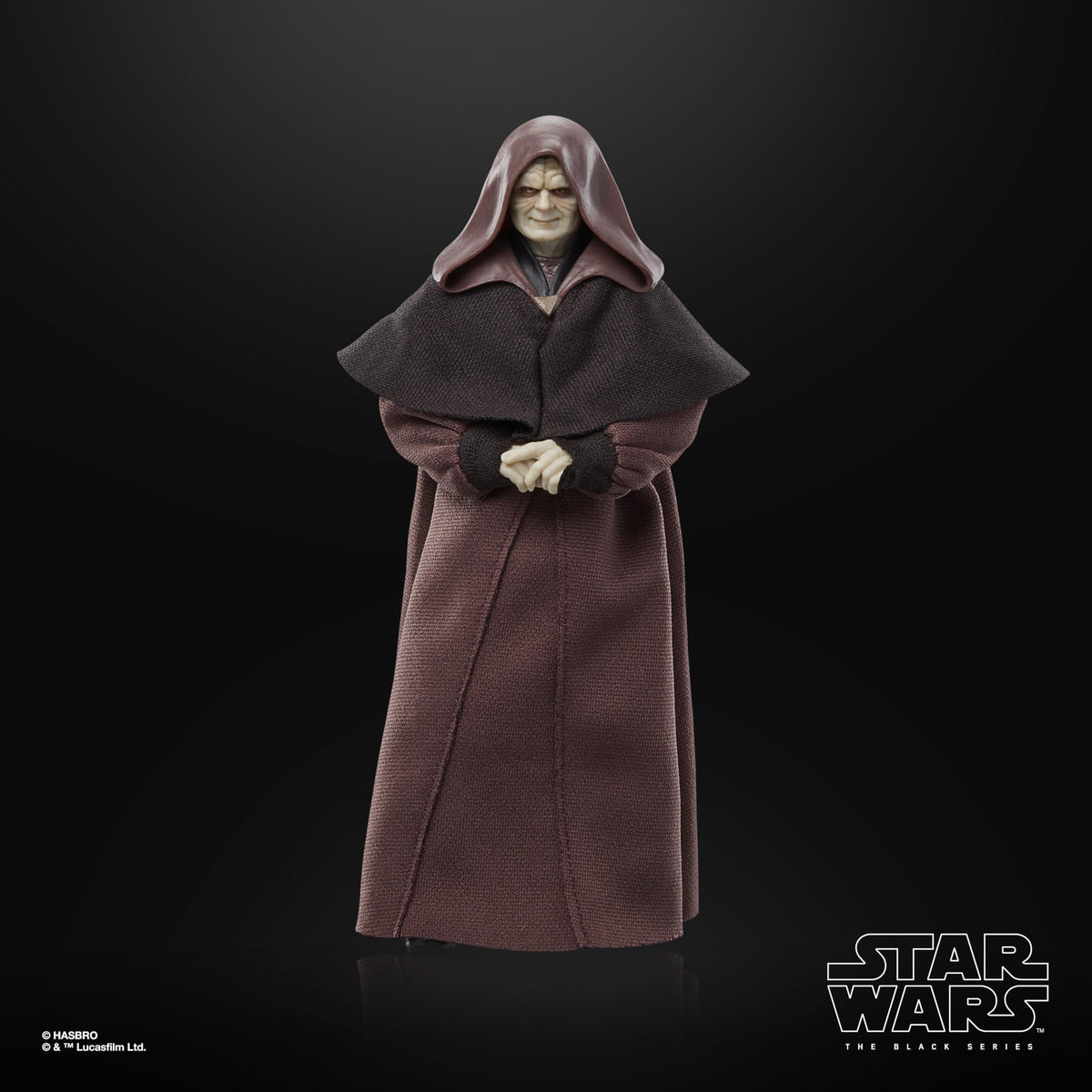 Hasbro Darth Sidious figure lightning hands for dramatic display.