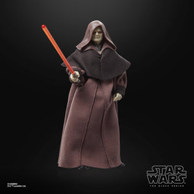 Hasbro Darth Sidious figure window box packaging on display.