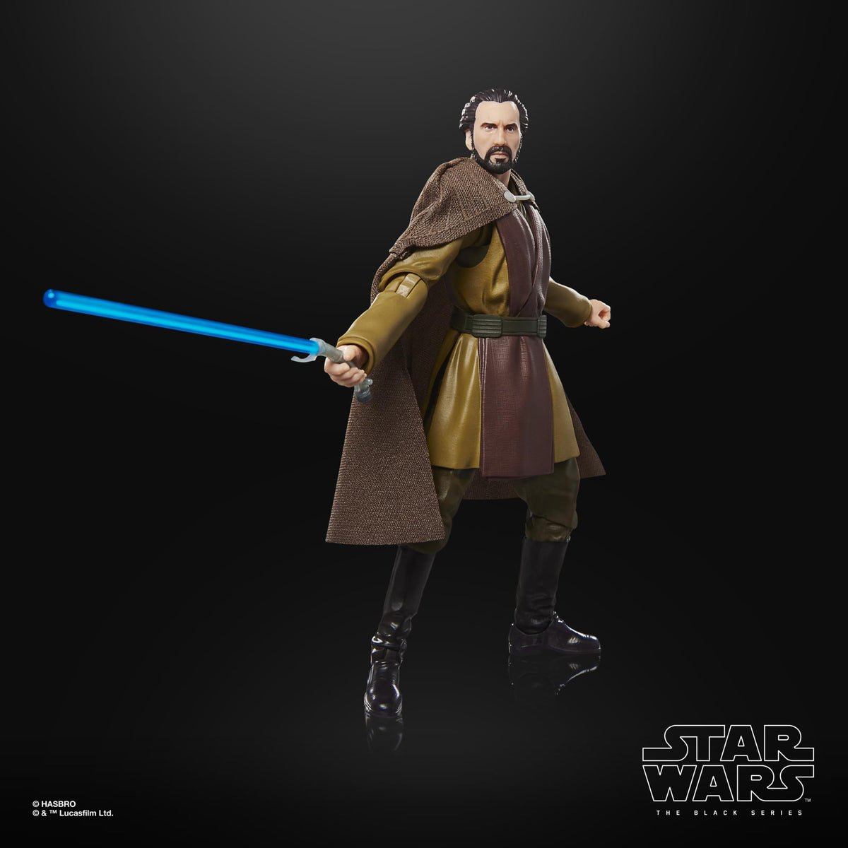 Hasbro Star Wars Dooku blue lightsaber with swinging effect for action.