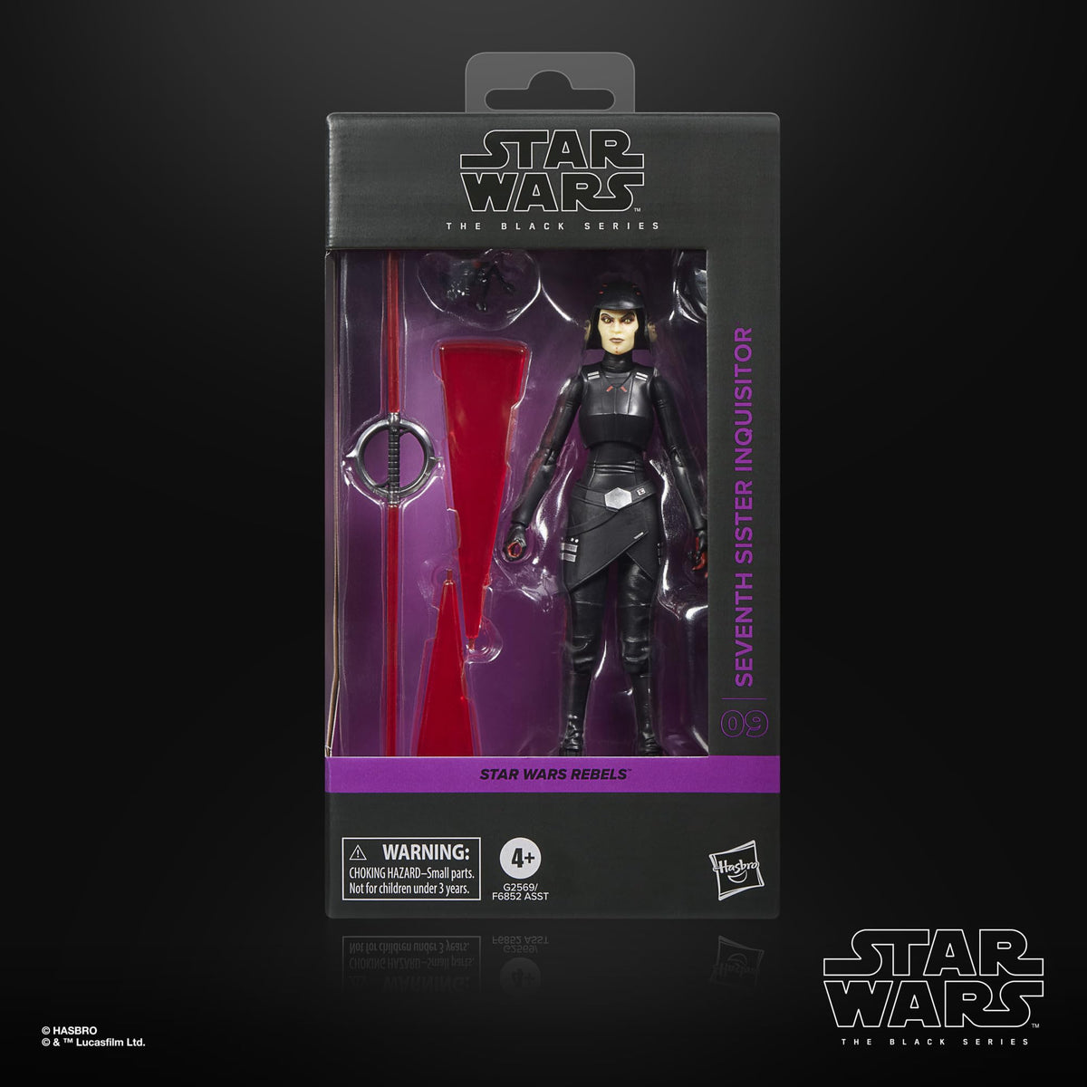 Hasbro STAR WARS Seventh Sister Inquisitor helmet removed reveals alternate display option.