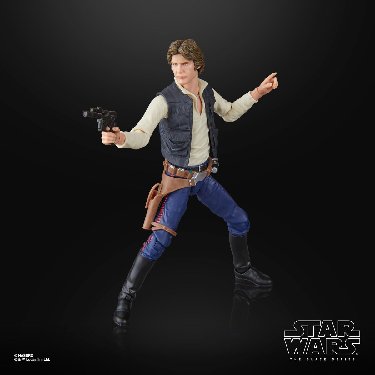 Hasbro The Black Series Han Solo six-inch scale figure for display and play.