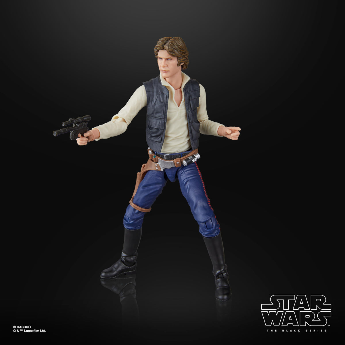 Hasbro The Black Series Han Solo collectors display piece for shelves.