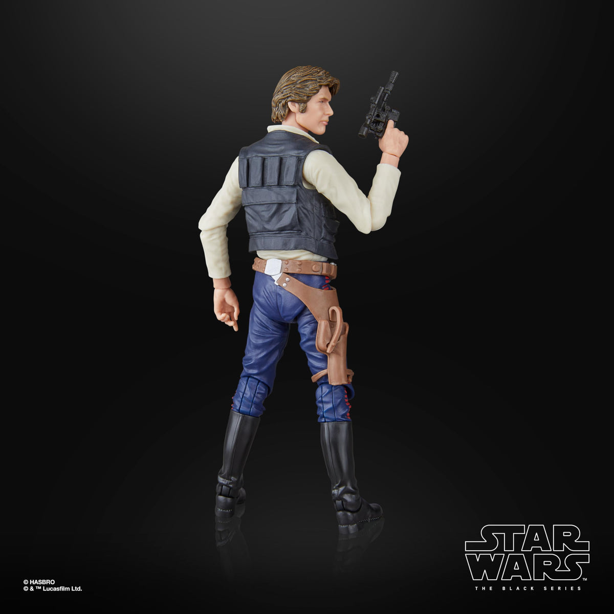 Hasbro The Black Series Han Solo diorama-ready for original trilogy scenes.