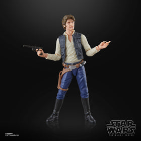 Hasbro The Black Series Han Solo window packaging showcasing collectible art.