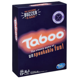 Hasbro Taboo electronic buzzer signals a forbidden word clearly