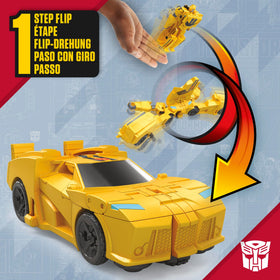 Hasbro Transformers Bumblebee robot to sports car flip during quick play