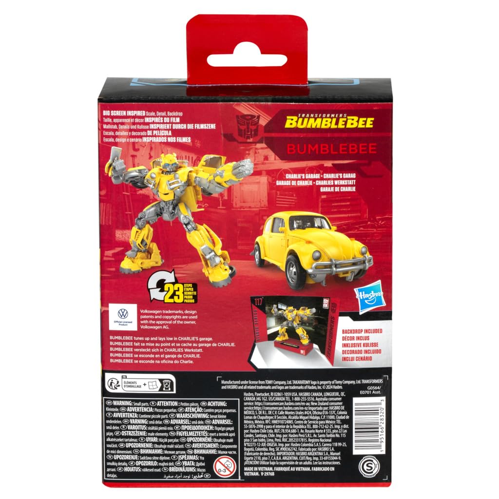 Hasbro Bumblebee Deluxe Studio Series car mode for showroom-ready display