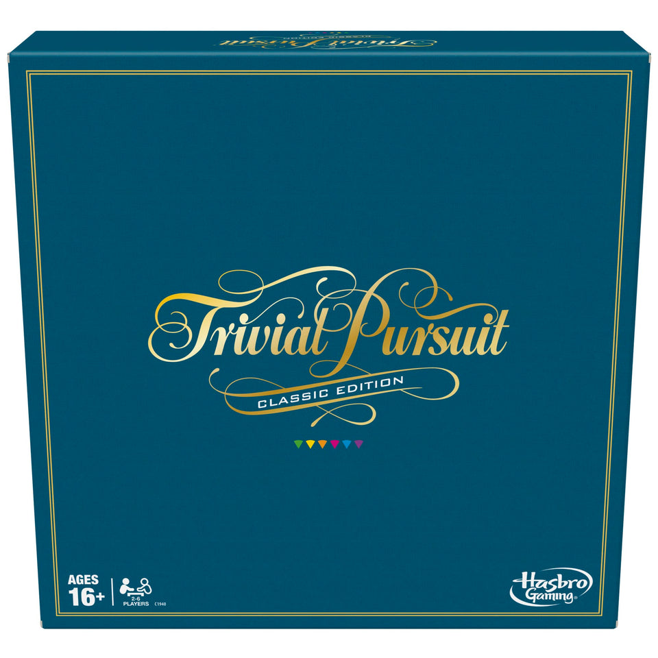 Hasbro Trivial Pursuit Classic Edition gameboard ready for family game night.