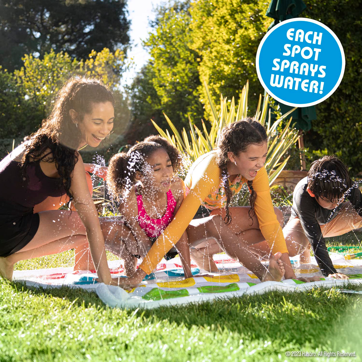 Hasbro Twister Splash water spray spots deliver cooling, splashy play