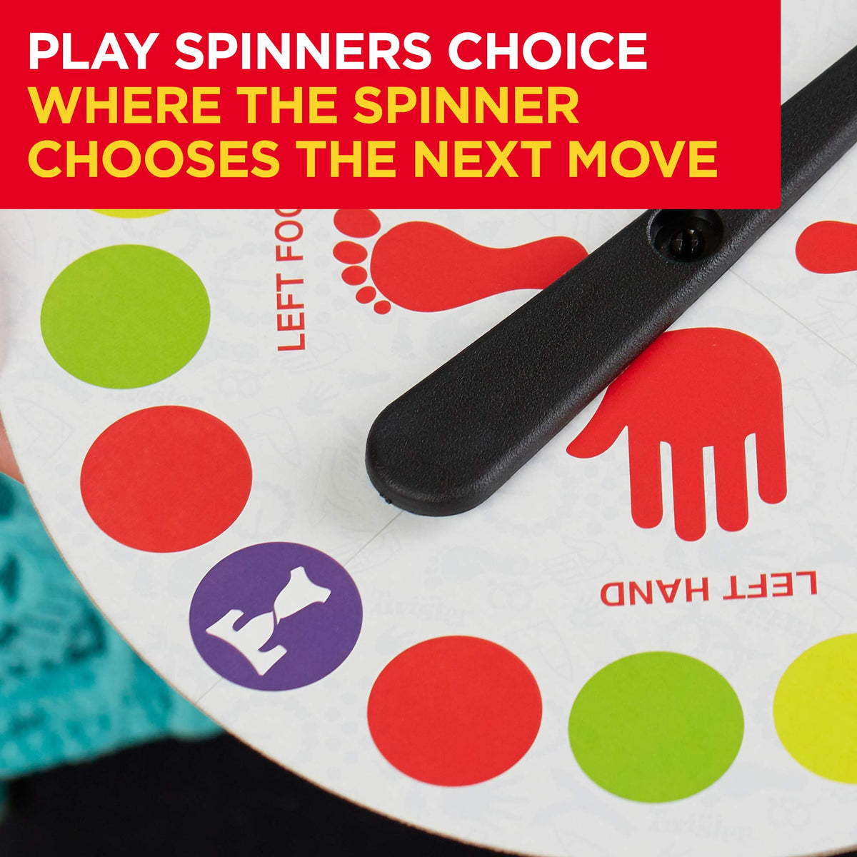 Hasbro Twister Ultimate Alexa compatibility enables hands-free spins.
