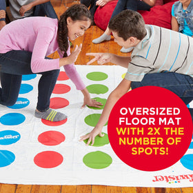 Hasbro Twister Ultimate colorful spots improve visibility during twists.