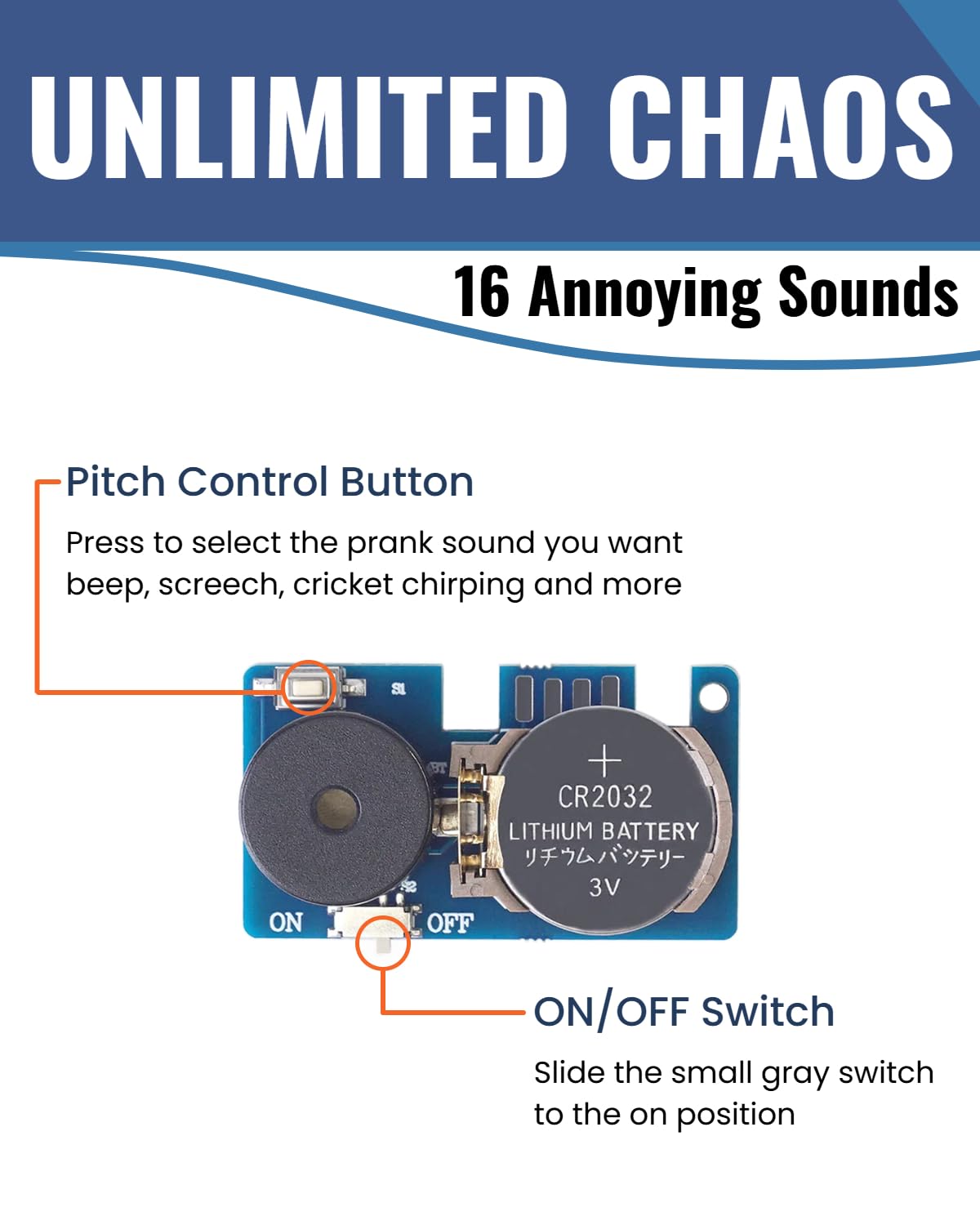 Hasviey cricket noise maker hidden setup shown for stealth prank placement.